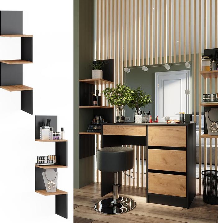 Actual product image Vicco Corner shelf Paolo, Anthracite/Gold power oak, 28 x 116.4 cm Set of 2