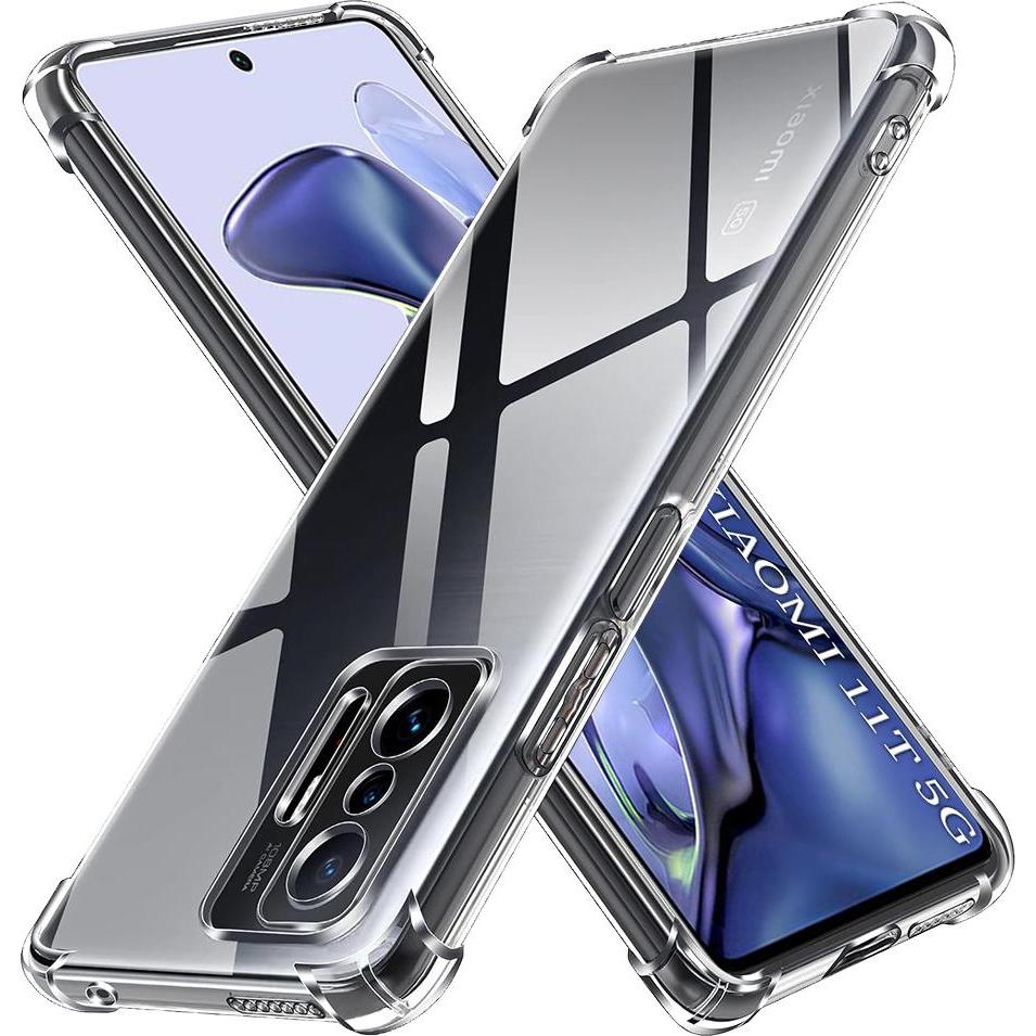 Techsuit - Shockproof Clear Silicone - Xiaomi 11T / 11T Pro - Clear (Xiaomi 11T Pro), Cover smartphone, Trasparente