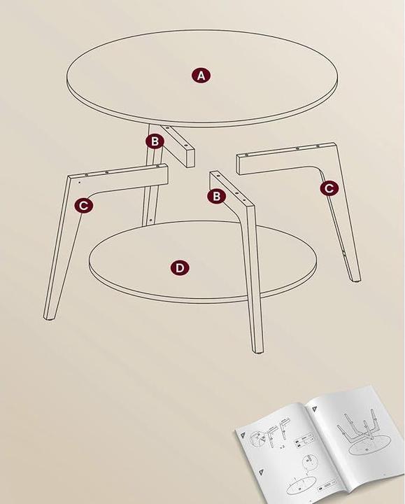 Immagine prodotto Vasagle Tavolino da caffè (Ø 80 x 45 cm)