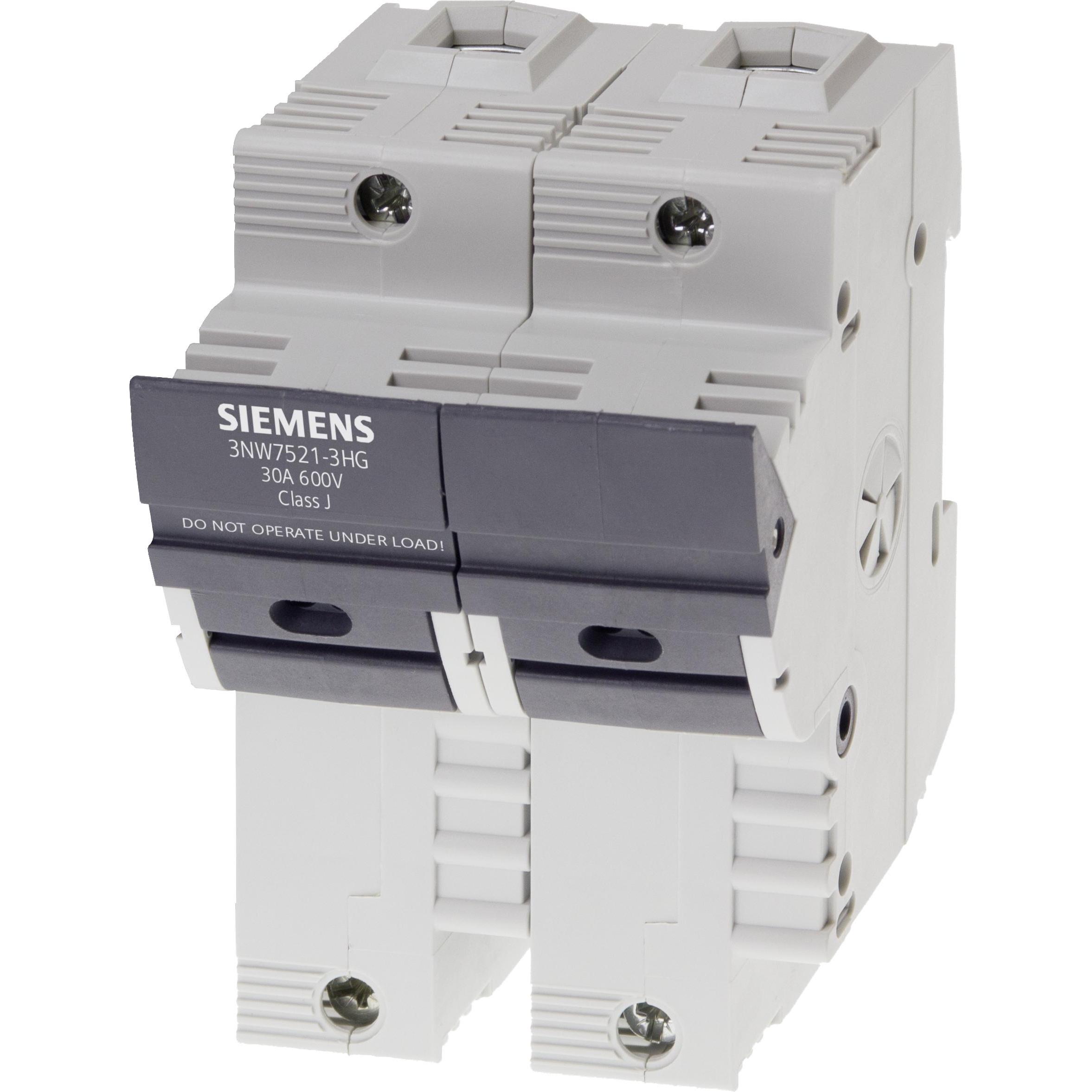 3x Siemens, Sicherung, Sicherungshalter 2p 21x57mm 3NW7521-3HG (30 A)