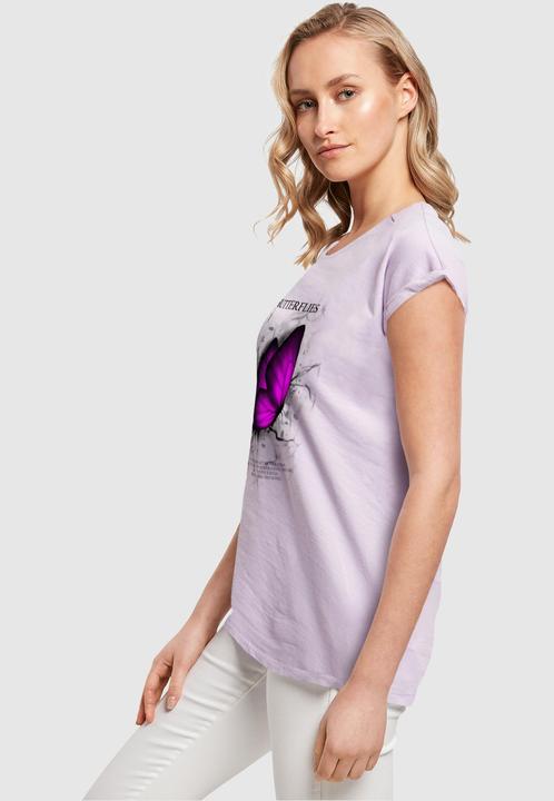 Actual product image Merchcode Ladies Butterflies Extended Shoulder Tee - 112637 (3XL)