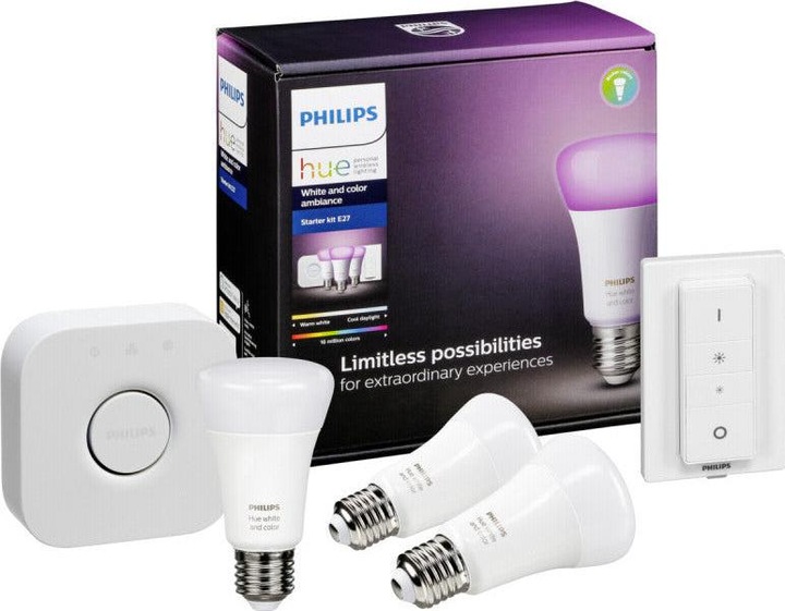 Produktbild Philips Hue White & Color Ambiance Starterset (E27, 10 W, 806 lm, 5 x, G)
