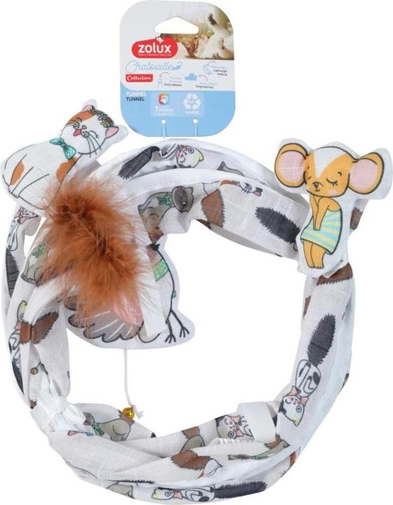 Zolux Tunel dla kota spirala wzór koty i myszy CHATOUILLE 79cm (Tunnels pour chat)