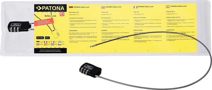 Actual product image Patona Schloss für E-Scooter mit Zahlencode 3-stellig 61cm