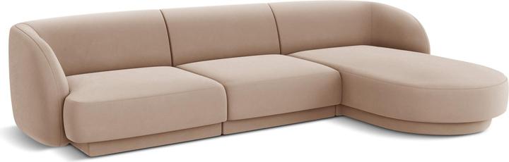 Image du produit Micadoni Canapé D'Angle Droit Velours, "Miley", 4 Places, 255x156x70Fabriqué en Europe (Canapé d'angle)