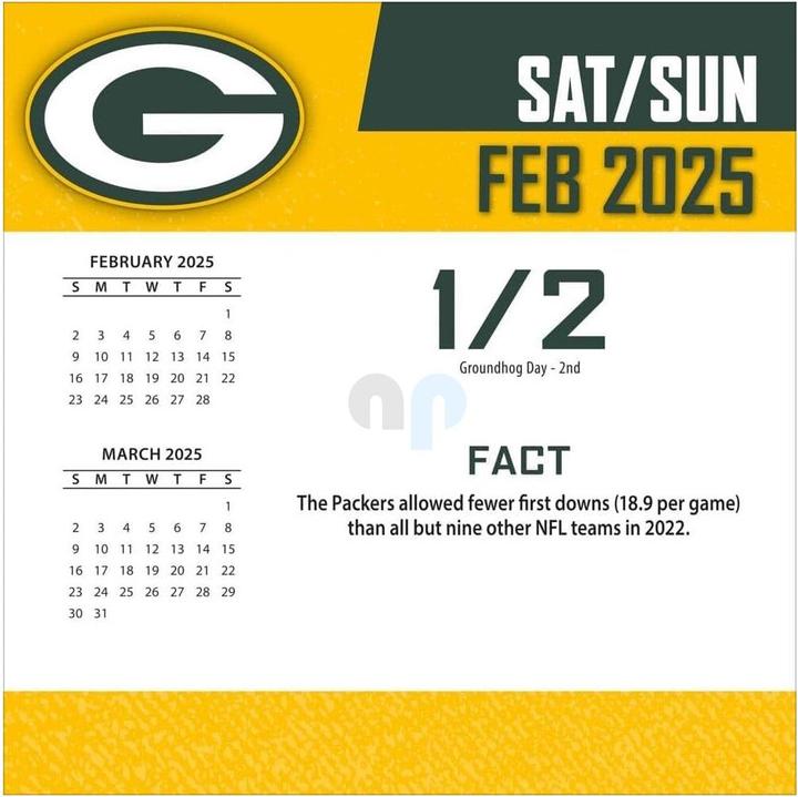 Energie-Label NFL - Green Bay Packers - Boxkalender 2025