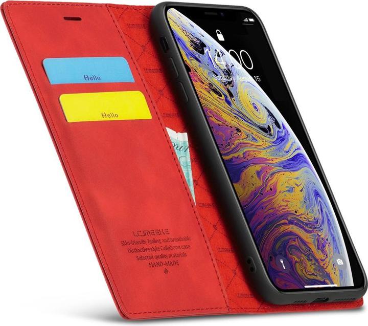 Image du produit Cover-Discount iPhone Xs / X - Stand Flip Case Cover rouge (Apple iPhone XS)