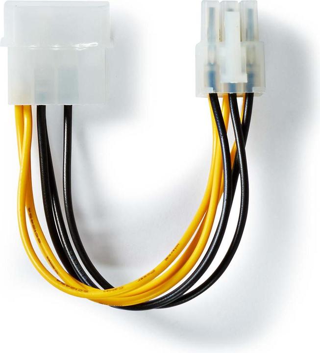 Produktbild Nedis Interne Stromkabel Molex Stecker PCI Express Stecker Vergoldet 0.20 m rund PVC Gelb/Schwarz Pl (15 cm)