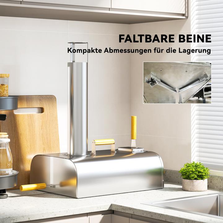 Produktbild Outsunny Pizzaofen Edelstahl Silber (Pizzaofen Holz)
