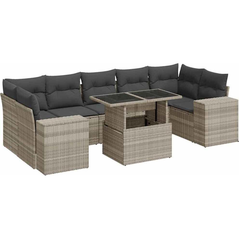 VidaXL, Gartenlounge, 10-tlg. Garten-Lounge-Set mit Kissen