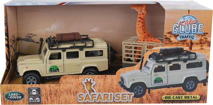 Actual product image Kids Globe Traffic Die cast Land Rover with giraffe pendant