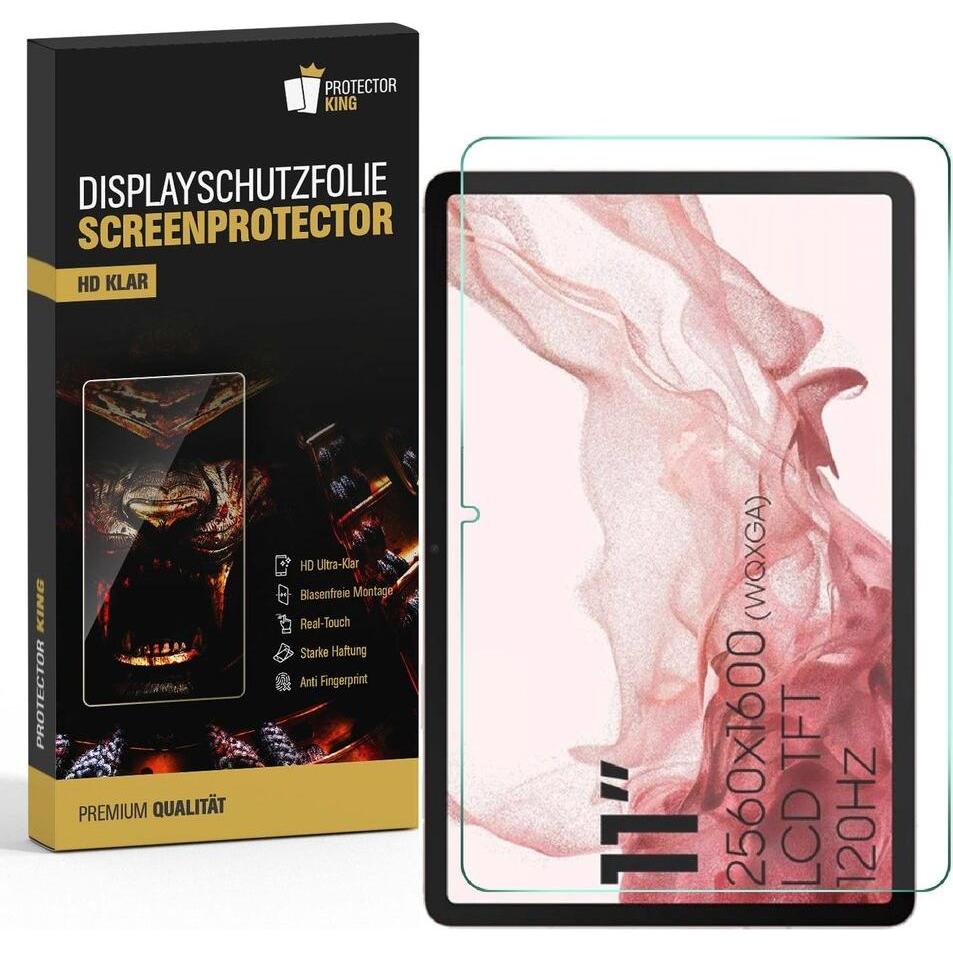 Protectorking 3x Premium Displayschutzfolie 3D KLAR (3 Stück, Galaxy Tab S8), Tablet Schutzfolie