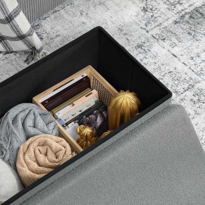 Image du produit Homcom Sitzbank Polyester, MDF Dunkelgrau (38 cm)