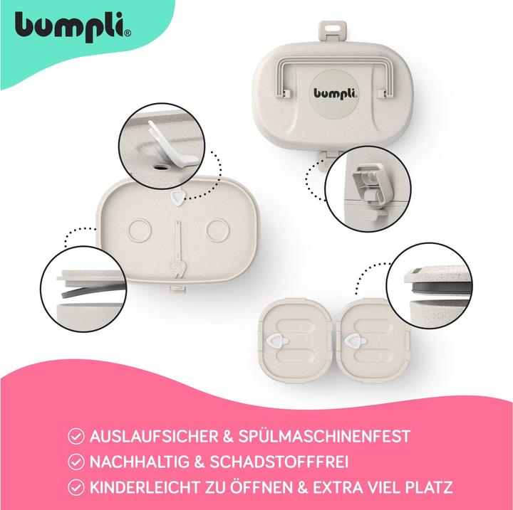 Produktbild Bumpli Lunchbox mit Sticker Set Beige