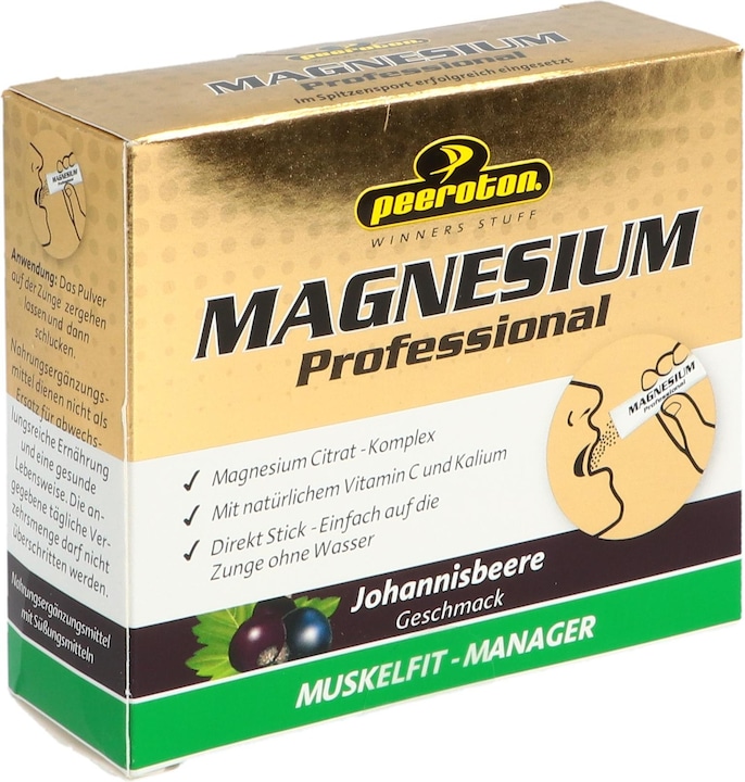 Actual product image Peeroton Magnesium Professional Stick Blackcurrant (12 Piece, Powder, 500 g)