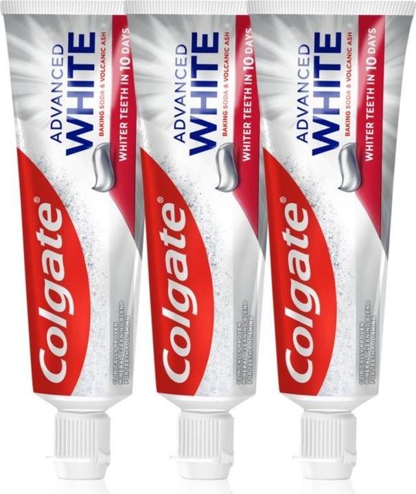 Produktbild Colgate Advanced White Baking Soda & Volcanic Ash Trio Whitening Toothpaste - 3 X 75 Ml