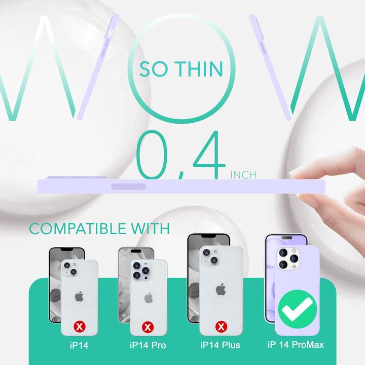 Image du produit Nalia Liquid Silicone Housse avec fonction MagSafe & 2x verre de protection d'écran (Apple iPhone 14 Pro Max)