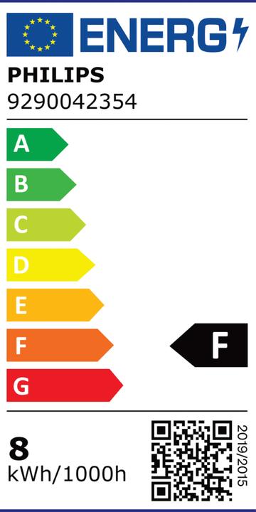 Energy Label Philips Hue Essential White & Color Ambiance (E27, 8 W, 806 lm, 1 x, F)