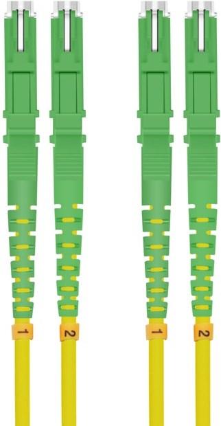 Produktbild Helos fiber optic cable E2000® APC / E2000® APC (LSH) double sided 9/125 OSm OS2 yellow 7.5 m (S/UTP, CAT6, 7.50 m)