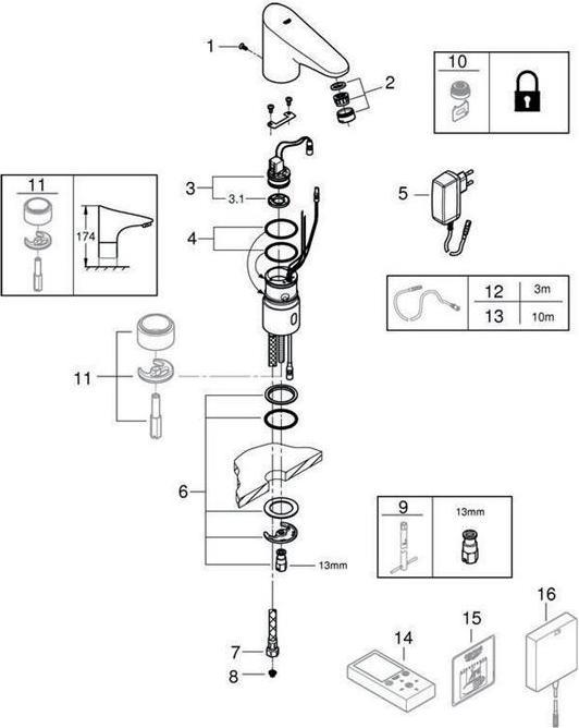 Produktbild Grohe Infrarot-Elektronik EUROPLUS E 1/2" Steckertrafo o Mischung chr