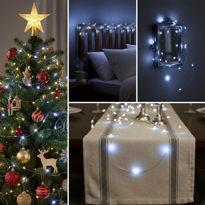 Produktbild Hermex LED Kupferdraht-Lichterkette 2m Weihnachtslichterkette Deko-Lichter (2 m)