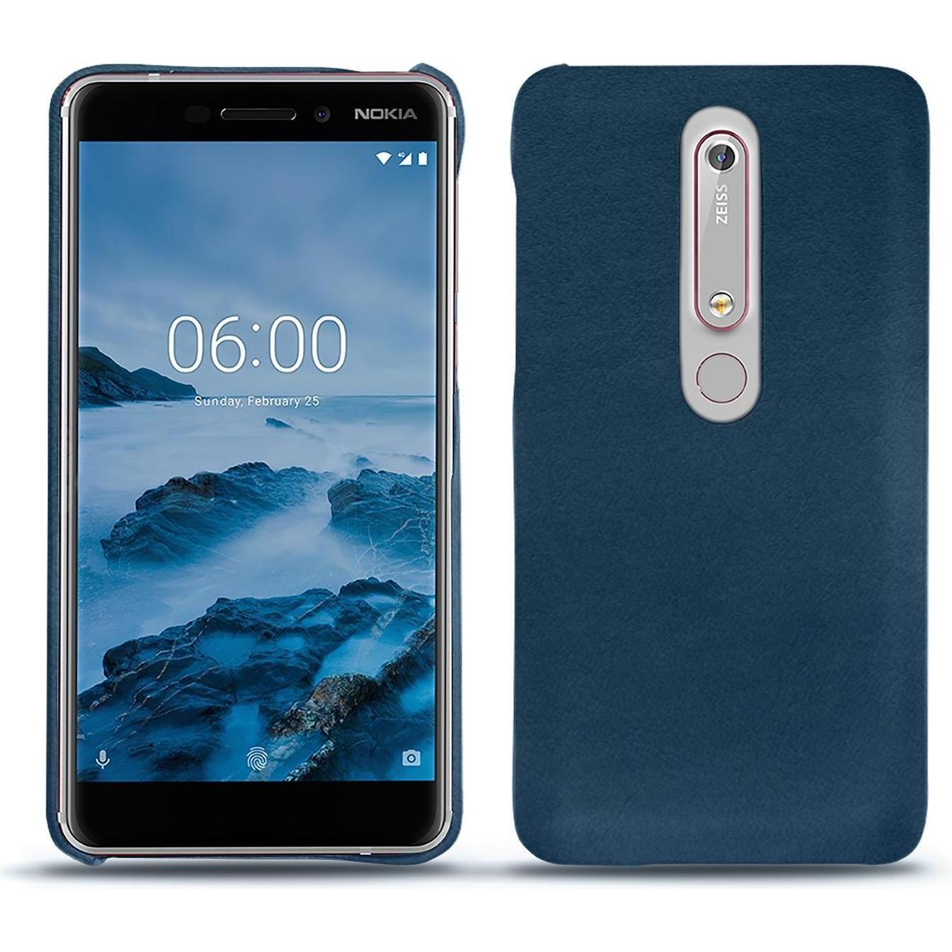 Noreve Lederschutzhülle (Nokia 6 (2018)), Smartphone Hülle, Blau