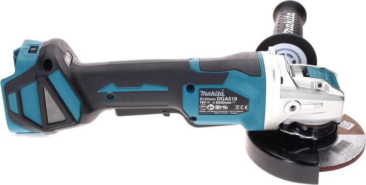 Actual product image Makita DGA 519 RF Battery angle grinder 18 V 125 mm Brushless X-Lock + 2x rechargeable battery 3.0 Ah + (125 mm)
