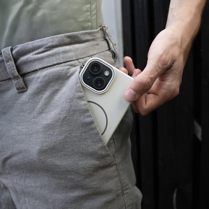 Actual product image Mobiparts Slim Line Case Apple iPhone 16 (MagSafe Compatible) Off White (Apple iPhone 16)