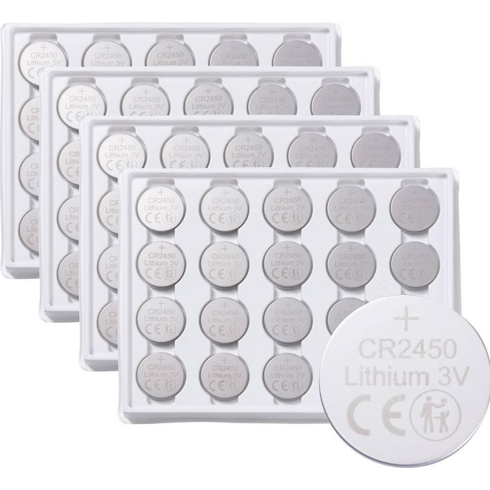 Voltcraft Knopfzelle CR 2450 3 V 40 St. 580 mAh Lithium CR2450 (40 pz., CR2450, 580 mAh), Batterie + pile
