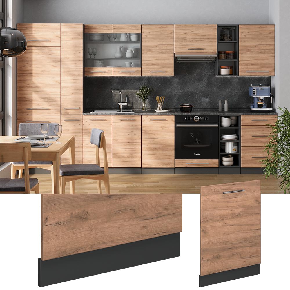 Thumbnail - Vichy Geschirrspülblende Fame-Line, Goldkraft Eiche/Anthrazit, 60 cm ohne Arbeitsplatte, Geschirrspüler Zubehör, Gold