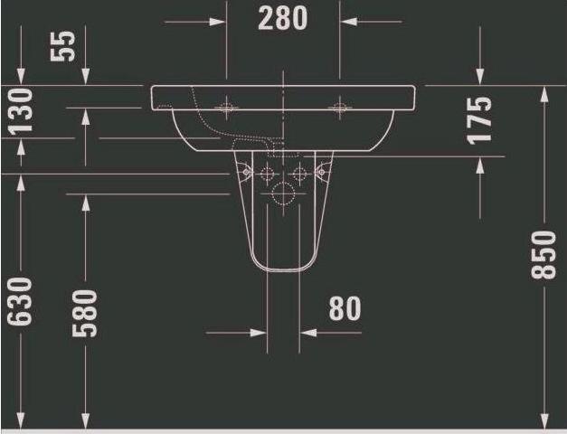 Image du produit Duravit Meuble-lavabo D-Code 65 cm blanc 03426500002 (480 mm, 650 mm)