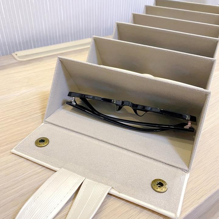 Actual product image Only-Bags.Store 1pc Glasses Organiser Case, Portable Glasses Case, PU Leather Hanging Foldable Eyeglasses Case