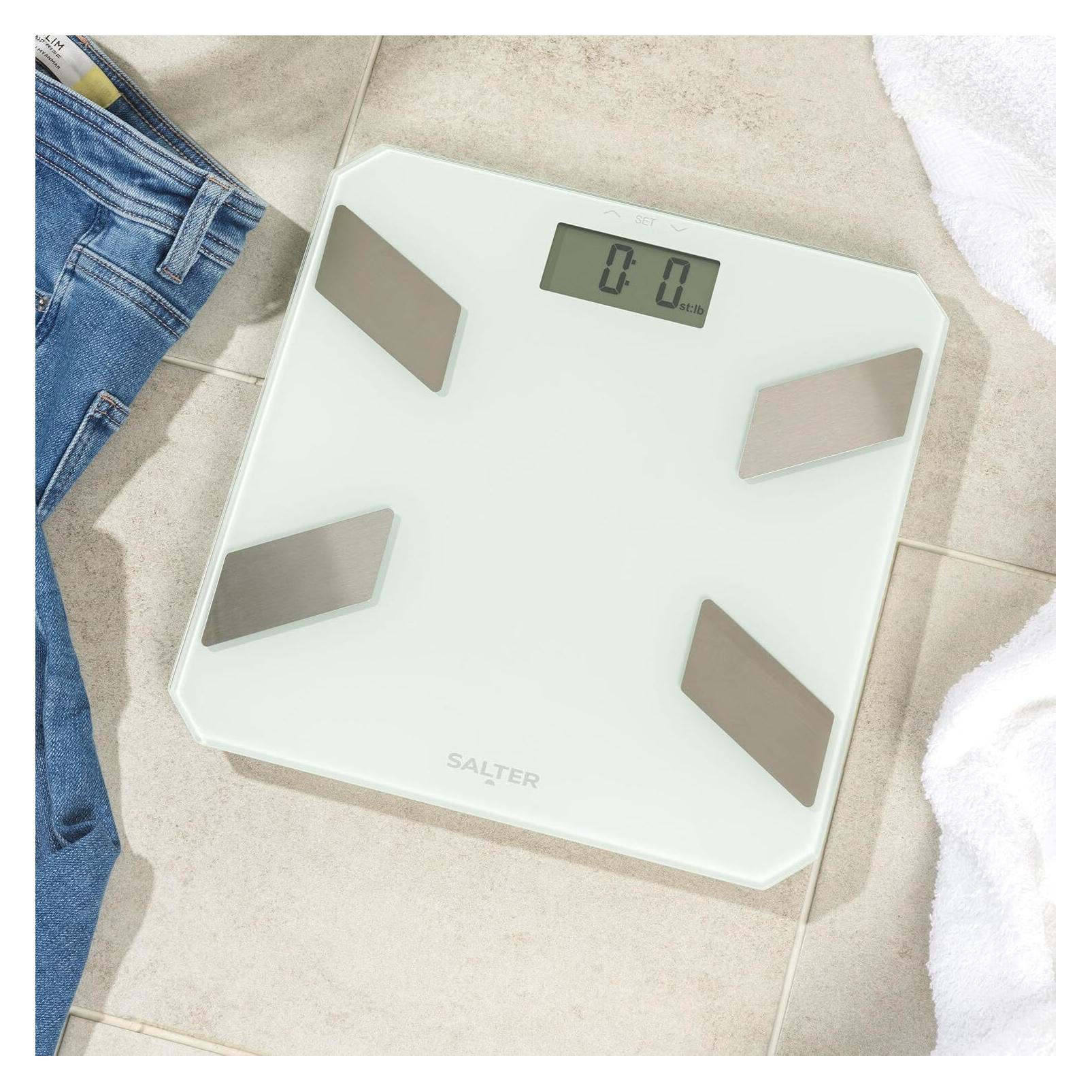 Salter Frosted Matt - Bilancia Pesapersone Digitale, 180kg, Display LCD, Design Sottile Nero Opaco, Batteria Inclusa - 3