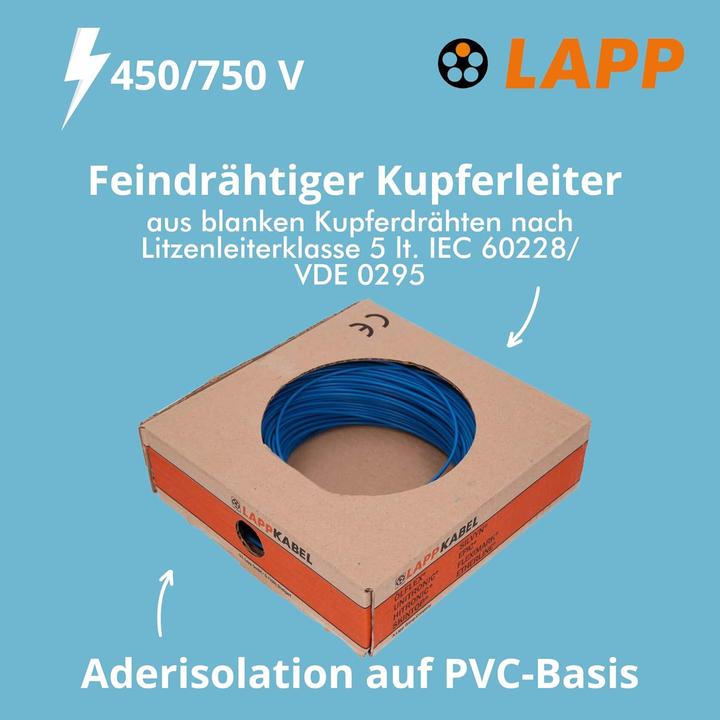 Actual product image Lapp Strand H07V-K 1 x 2.50 mm² Bright (100 m)
