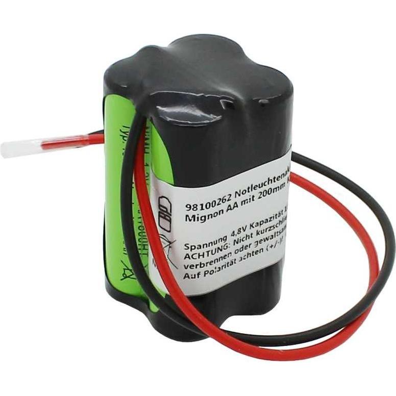XCell Notleuchtenakku NiMH 4,8V 1800mAh F2x2 Mignon AA mit 200mm Kabel (1 Stk., 1800 mAh, Ladegerät inkl. Akku), Akku La...