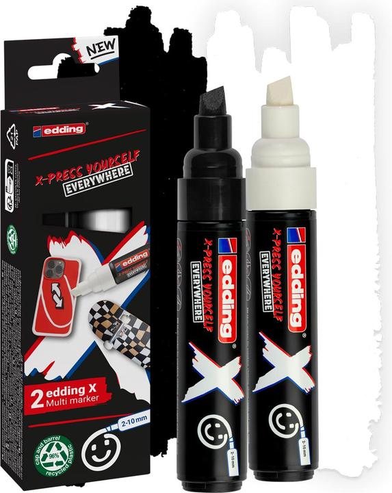 Produktbild Edding 6900 X Multimarker 2er-Set (Schwarz, Weiss, 10 mm, 2 x)