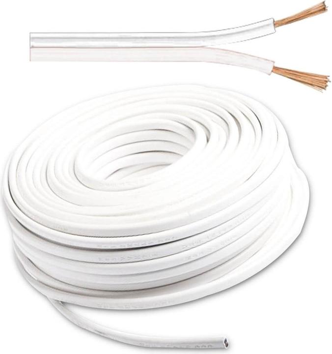 Produktbild Isoled Kabel 25m Rolle 2-polig 0.75mm2 H03VH-H YZWL, weiss/weiss, AWG 18