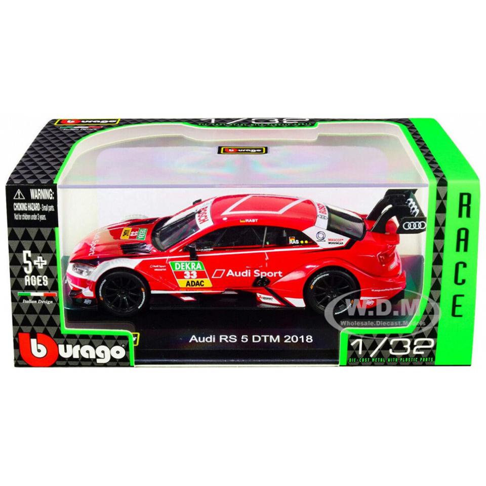 Thumbnail - Bburago Diecast 1:32 Race in Acrylic Box Audi RS 5 DTM #33 Red Ages 5+ 18-41160