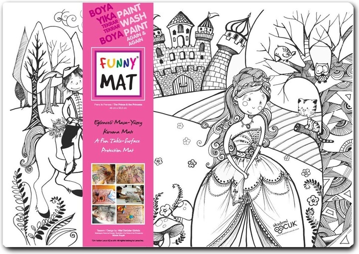 Produktbild Funny Mat Set wiederverwendbare Malvorlagen Prinzessinnen und Ballerinas, 2-er set. (24 x 48 cm)