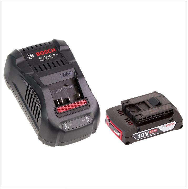 Produktbild Bosch Professional Bosch GBL 18 V-120 Akku Gebläse Laubbläser mit 1x Bosch GBA 18V 2,0 Ah Akku + GAL 1880 CV Ladegerät (Akkubetrieb, Laubsauger)