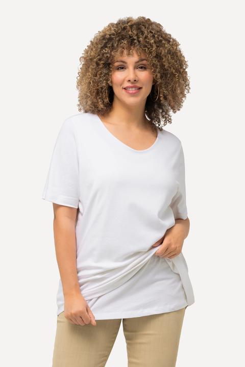 Immagine prodotto Ulla Popken Maglia aderente con davanti doppio, scollo a girocollo e mezze maniche (62)