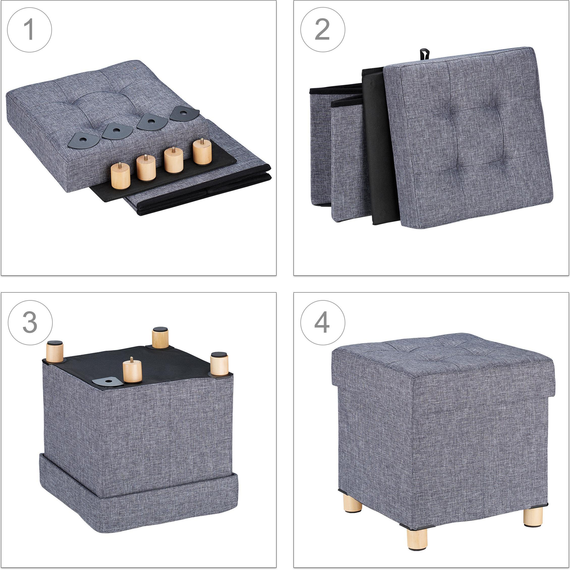 Thumbnail - Relaxdays, Hocker + Pouf, Sitzhocker