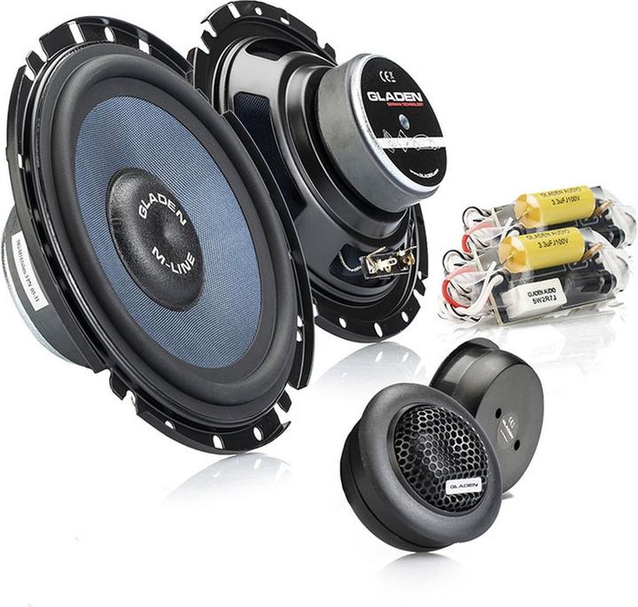 Gladen Glad Audio M165 Slim - Autolautsprecher - 16,5 cm Composet - 2 Road-Lautsprecherset - Shallow Shallo (135 W, 16.50 cm)