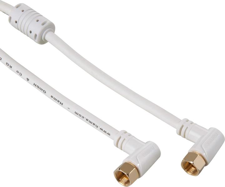 Hama Câble de connexion SAT - plaqué or, grande tête de vis (95 dB, Câble satellite)