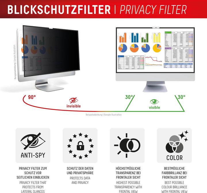Produktbild Displex Privacy Safe, Desktop Monitor Blickschutzfilter (24")