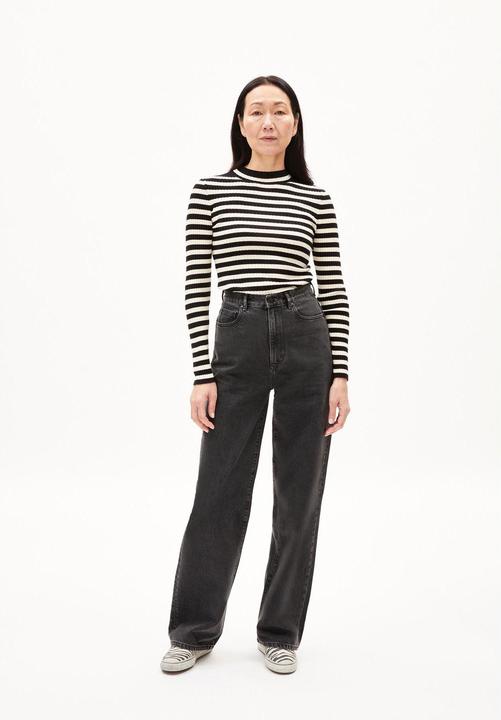 Produktbild Armedangels Alaania Pullover Stand-Up Collar Black/Oatmilk (XS)