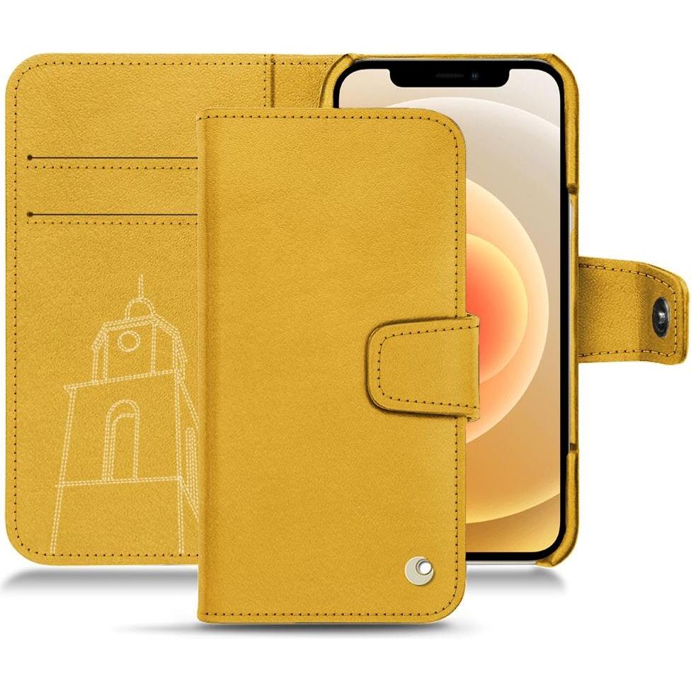 Noreve Lederschutzhülle Wallet (Apple iPhone 12), Smartphone Hülle, Orange