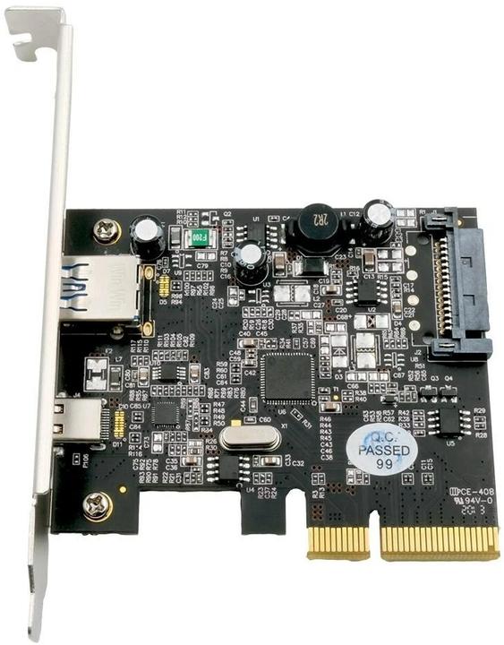 Produktbild Exsys GmbH 2 Port USB 3.2 Gen2 PCIe (x4) Karte mit 1x A- und C™ Anschluss (Asmedia)