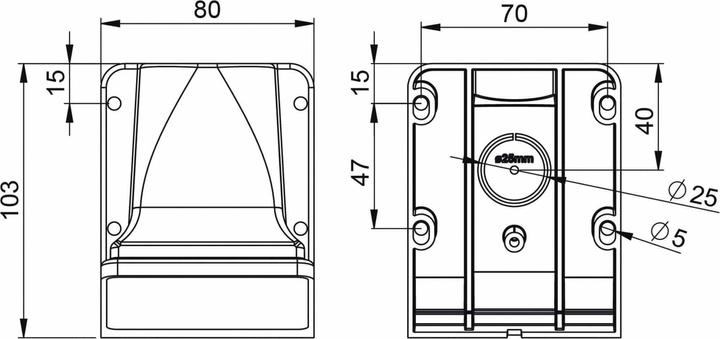 Actual product image PCE 20168g Wall-mounted housing for Nautilus box 75x75