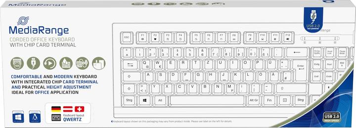 Actual product image MediaRange KEYBOARD QWERTY CABLE MROS116 SmartCard white/light gray (DE, Cable)
